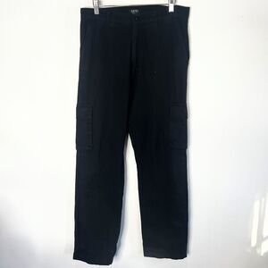boohoo MAN Cargo Pants Black Flap Pocket Y2K Style Cotton Women's Size Small